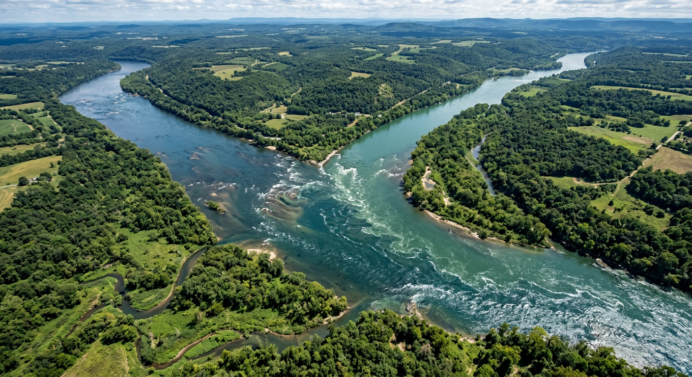 Aerial view of two rivers merging, symbolizing emotional intimacy and vulnerability in couples
