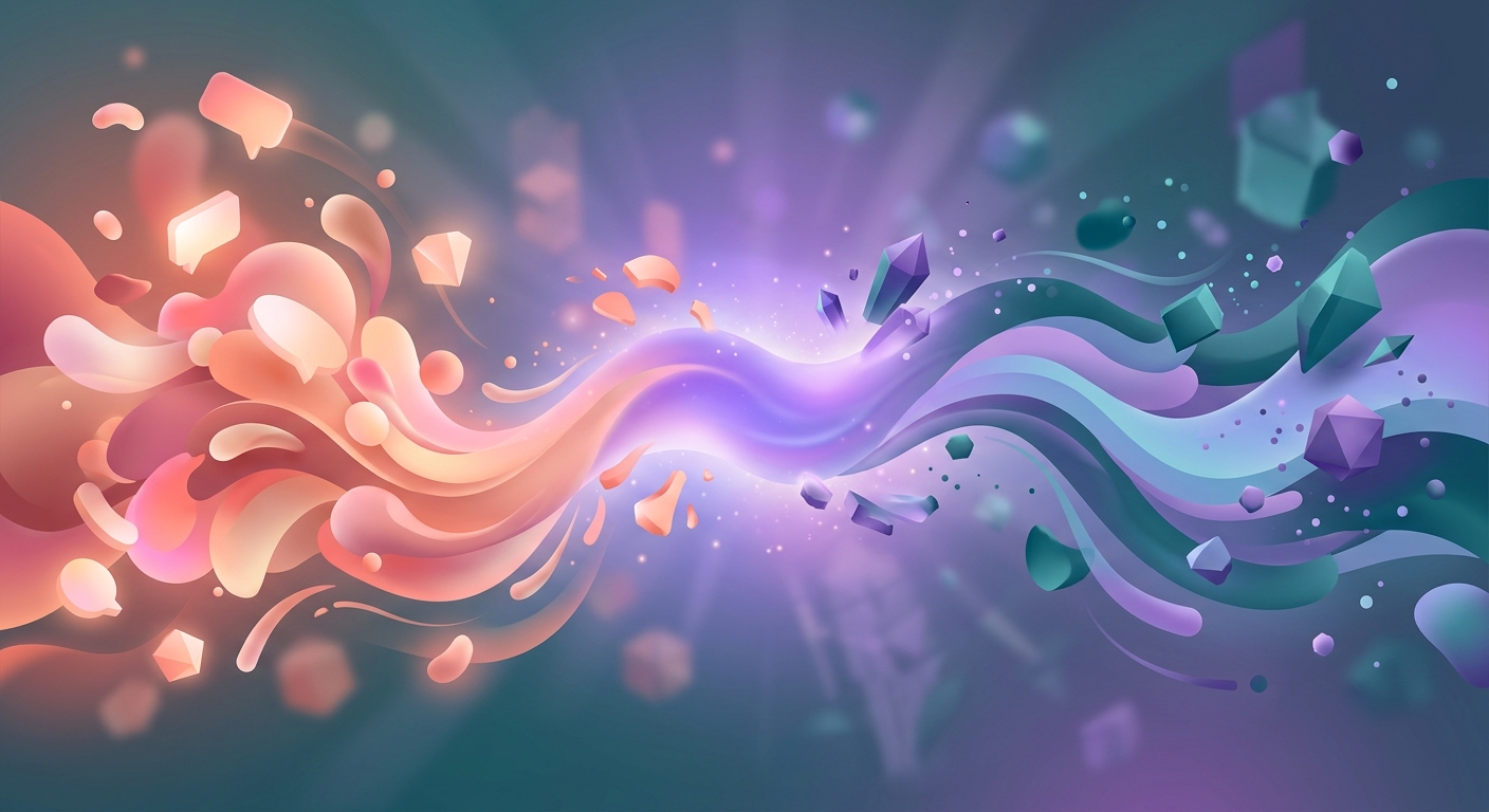 Abstract art showing playfulness and emotional intimacy merging in a relationship
